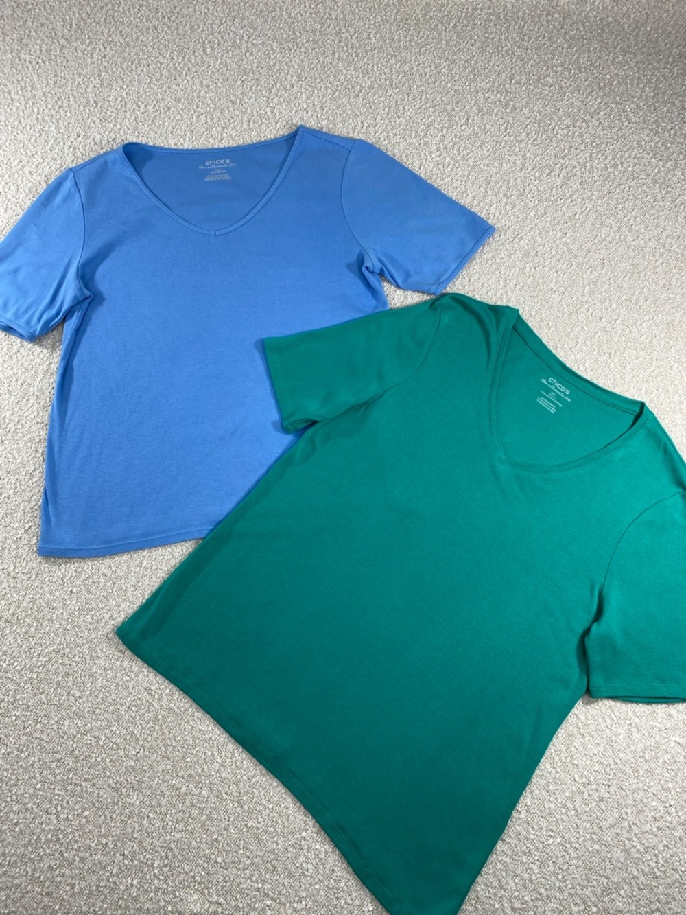 Chico's Short Sleeve Tees in Blue and Teal